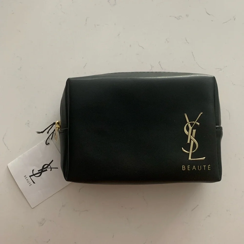Yves Saint Laurent Black and Gold Cosmetic Pouch